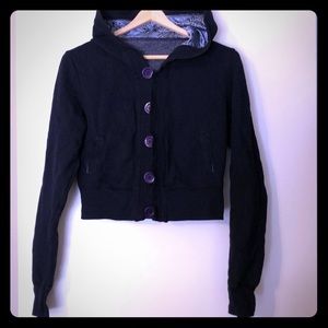 LF short hoodie, dark blue, size junior medium